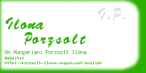 ilona porzsolt business card